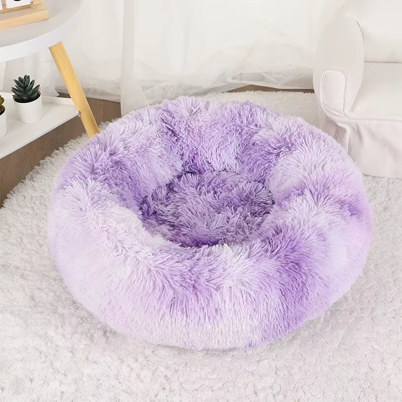 Donut Dog Bed Plush Basket Pets Accessories round Pet Small Fluffy Medium Cushion Sofa Washable Warm Large Dogs Beds Mat Puppy