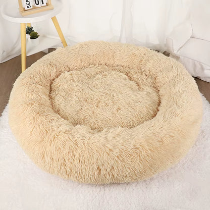 Donut Dog Bed Plush Basket Pets Accessories round Pet Small Fluffy Medium Cushion Sofa Washable Warm Large Dogs Beds Mat Puppy