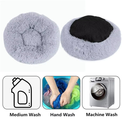 Donut Dog Bed Plush Basket Pets Accessories round Pet Small Fluffy Medium Cushion Sofa Washable Warm Large Dogs Beds Mat Puppy