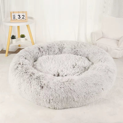 Donut Dog Bed Plush Basket Pets Accessories round Pet Small Fluffy Medium Cushion Sofa Washable Warm Large Dogs Beds Mat Puppy