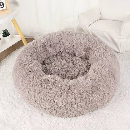 Donut Dog Bed Plush Basket Pets Accessories round Pet Small Fluffy Medium Cushion Sofa Washable Warm Large Dogs Beds Mat Puppy